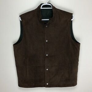 Peter Millar Reversible Suede Brown & Green Vest